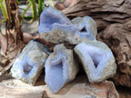 Natural Blue Lace Agate Geode Specimens x 21 From Nsanje, Malawi - Toprock Gemstones and Minerals 