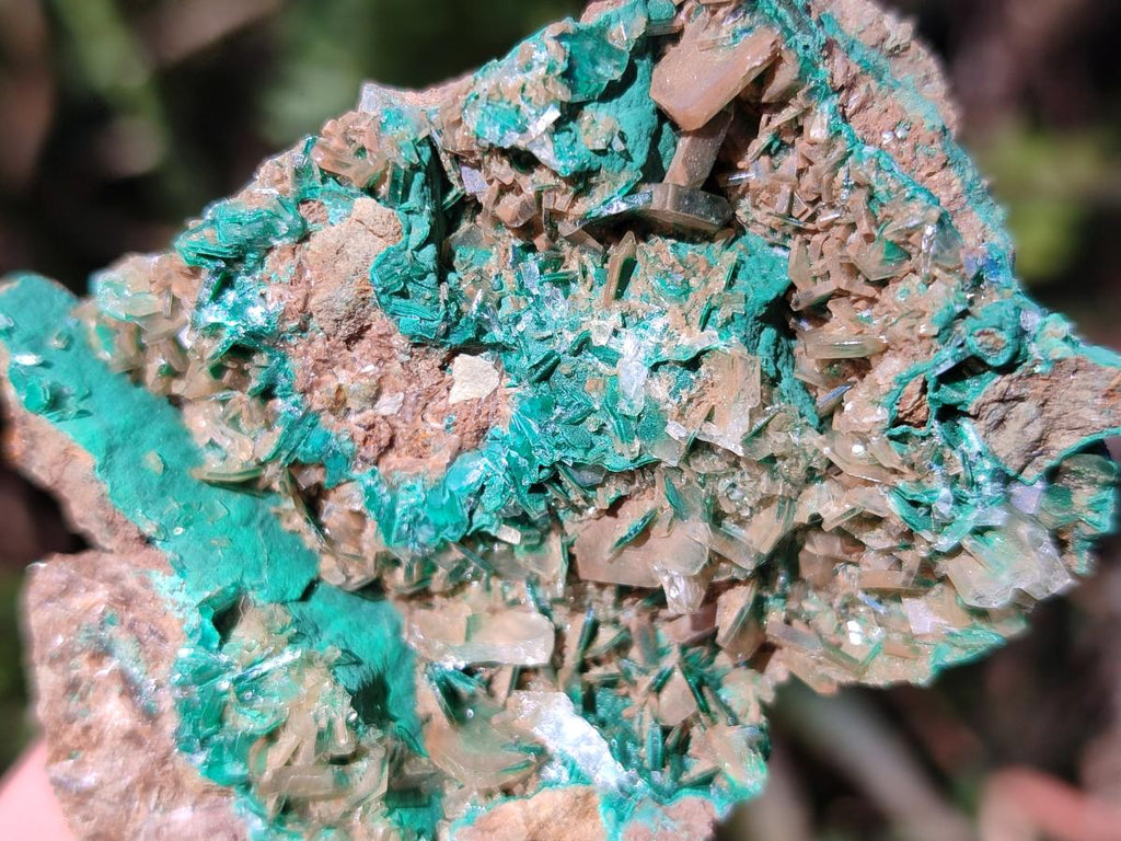 Natural Rare Bladed Barite Specimens with Malachite x 6 From Shangulowé Mine, Congo - Toprock Gemstones and Minerals 