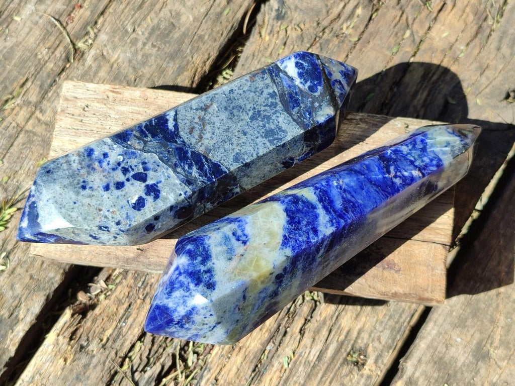 Polished Sodalite Double Terminated Crystals x 6 From Kunene River, Namibia - Toprock Gemstones and Minerals 