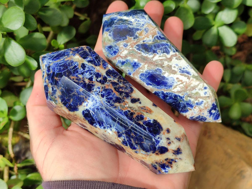 Polished Sodalite Double Terminated Crystals x 6 From Kunene River, Namibia - Toprock Gemstones and Minerals 