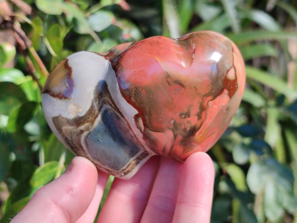 Polished Polychrome Jasper Twin Hearts x 6 From NW Coast, Madagascar - Toprock Gemstones and Minerals 