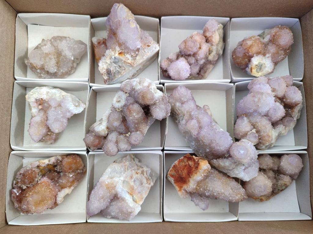 Natural Spirit Amethyst and Spirit Ametrine Clusters x 12 From Boekenhouthoek, South Africa - Toprock Gemstones and Minerals 