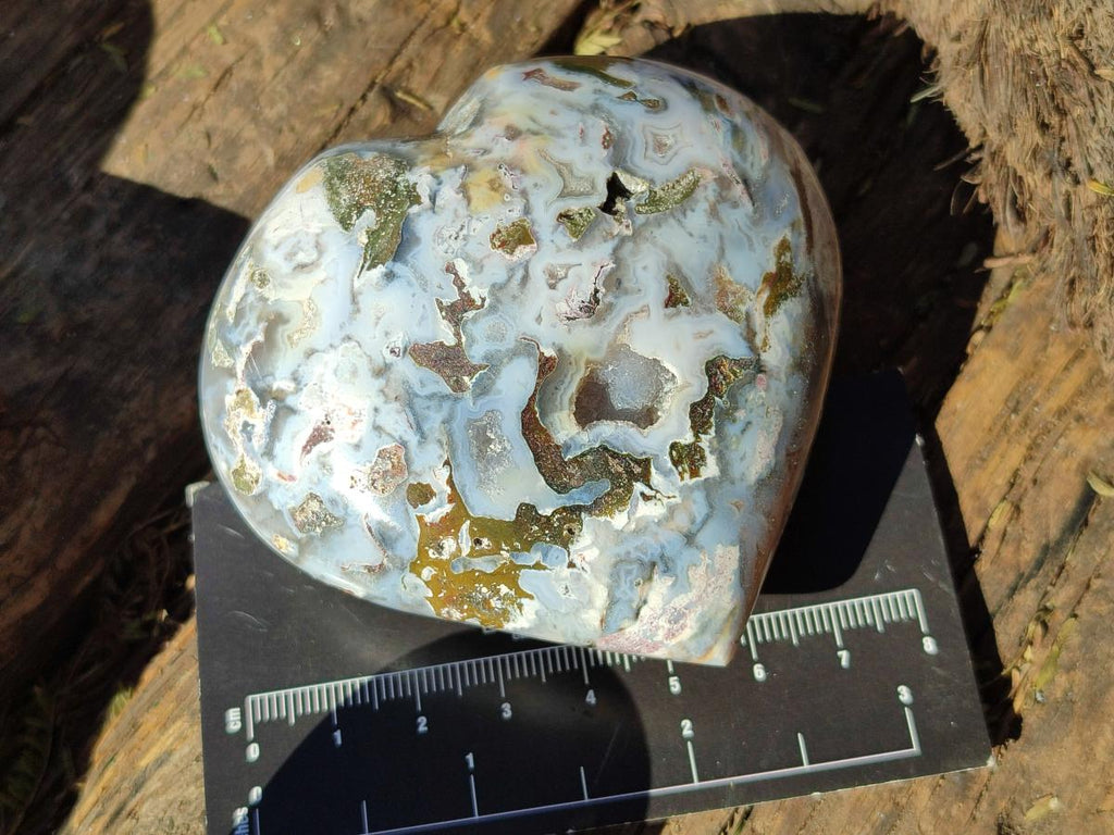Polished Ocean Jasper Hearts x 6 From Northwest Coast, Madagascar - Toprock Gemstones and Minerals 