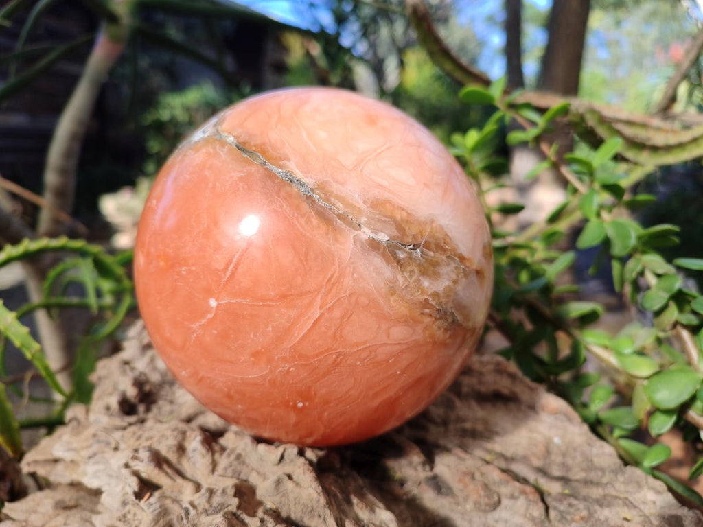 Polished XL Orange Twist Calcite Sphere x 1 From Maevantanana, Madagascar - Toprock Gemstones and Minerals 