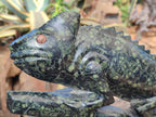 Polished XL Stromatolite "Kambaba Jasper" Chameleon Carving x 1 From Katsepy, Madagascar - Toprock Gemstones and Minerals 