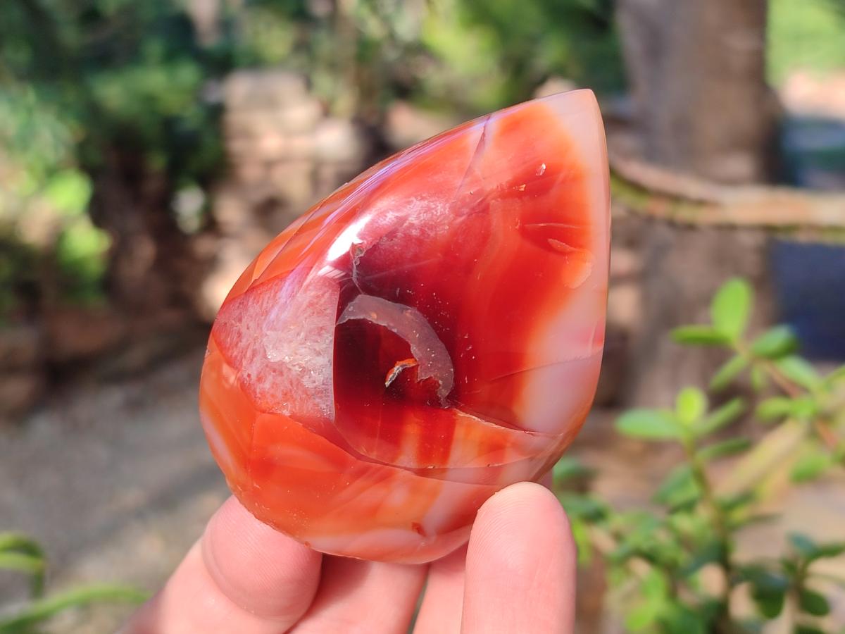 Polished Carnelian Agate Gemstone Standing Display Pieces x 6 From Madagascar - Toprock Gemstones and Minerals 