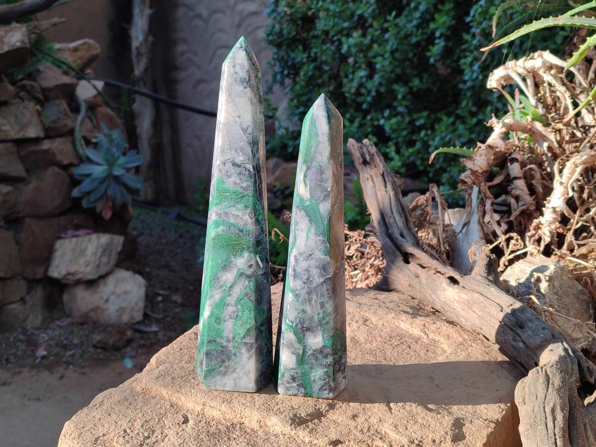 Polished Buddstone Display Towers x 2 From Swaziland - Toprock Gemstones and Minerals 