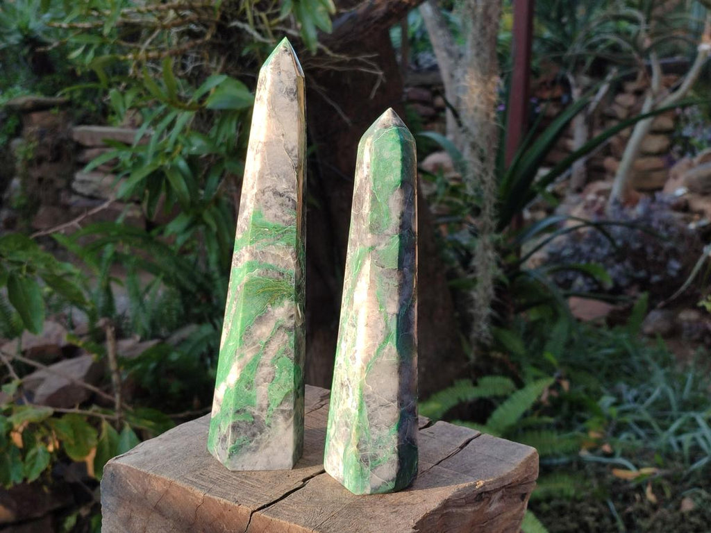 Polished Buddstone Display Towers x 2 From Swaziland - Toprock Gemstones and Minerals 