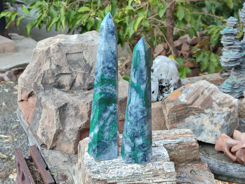 Polished Buddstone Display Towers x 2 From Swaziland - Toprock Gemstones and Minerals 