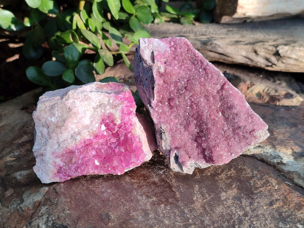 Natural Cabinet Sized Spherocobaltite Specimens x 2 From Musonoi Mine, Congo - Toprock Gemstones and Minerals 