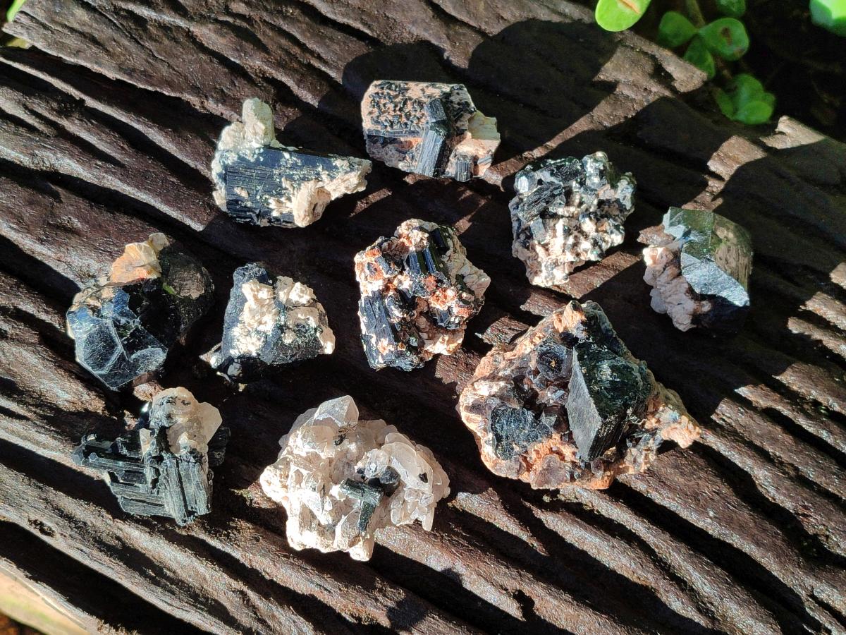 Natural Schorl Black Tourmaline with Orthoclase x 27 From Erongo, Namibia - Toprock Gemstones and Minerals 