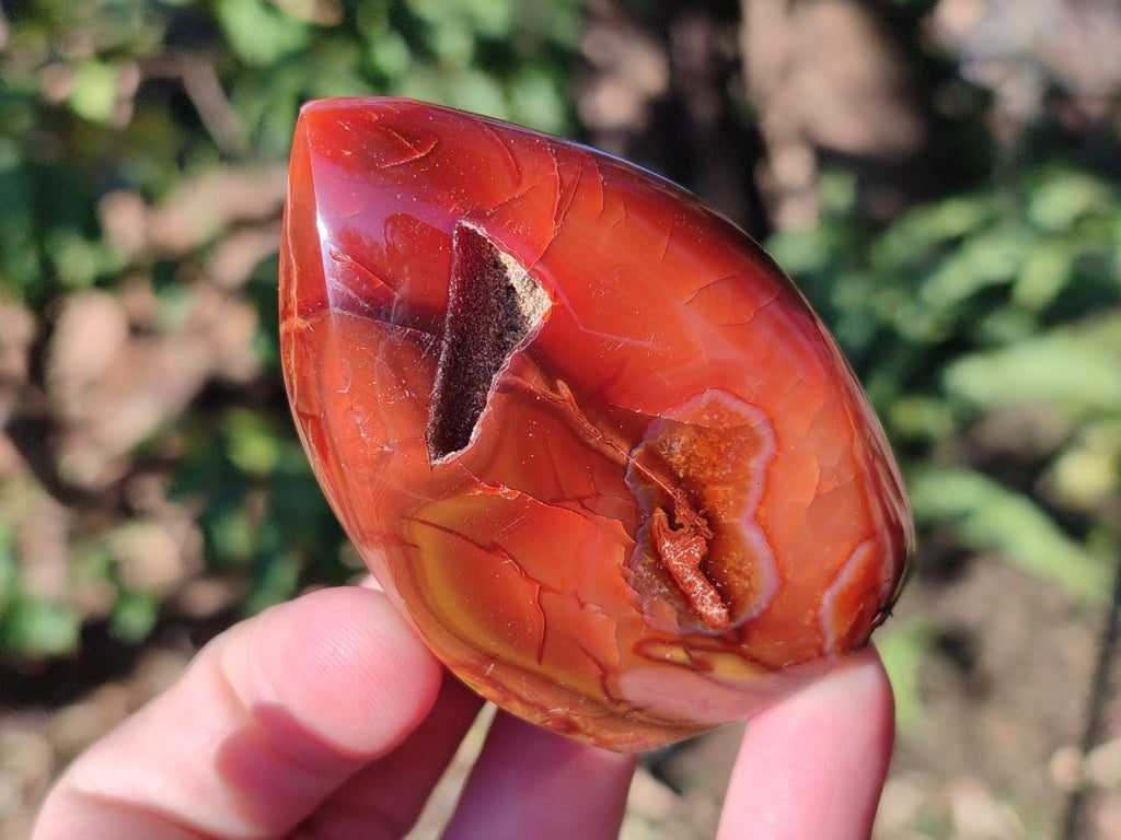 Polished Small Carnelian Agate Gemstone Standing Display Pieces x 12 From Madagascar - Toprock Gemstones and Minerals 