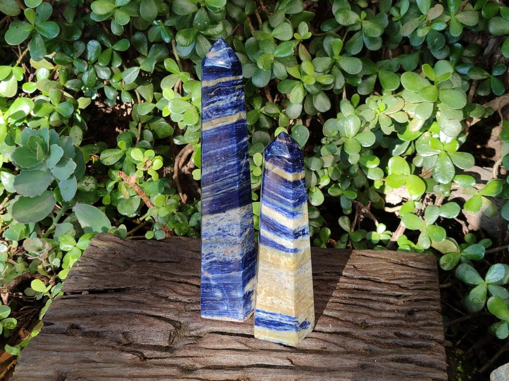 Polished Sodalite Display Tower x 2 From Kunene River, Namibia - Toprock Gemstones and Minerals 