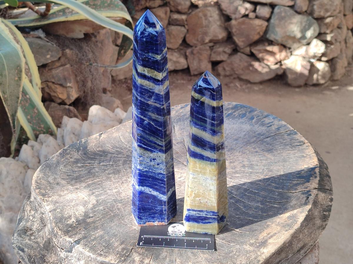 Polished Sodalite Display Tower x 2 From Kunene River, Namibia - Toprock Gemstones and Minerals 