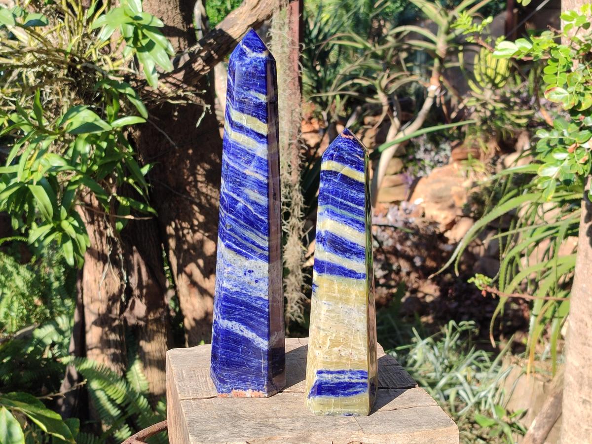 Polished Sodalite Display Tower x 2 From Kunene River, Namibia - Toprock Gemstones and Minerals 