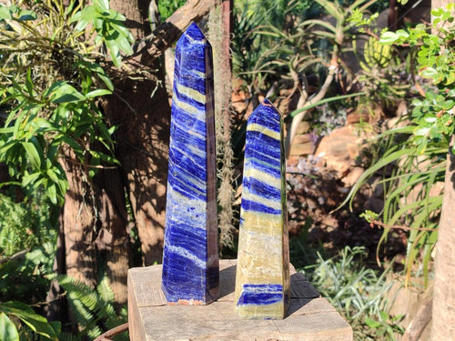 Polished Sodalite Display Tower x 2 From Kunene River, Namibia - Toprock Gemstones and Minerals 