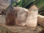 Polished Smokey Quartz Display Crystals x 3 From Madagascar - Toprock Gemstones and Minerals 