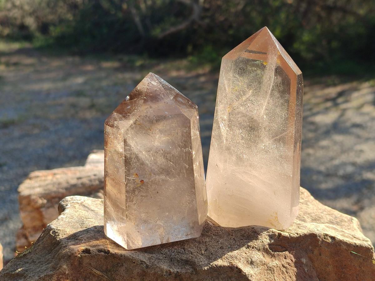 Polished Smokey Quartz Display Crystals x 3 From Madagascar - Toprock Gemstones and Minerals 