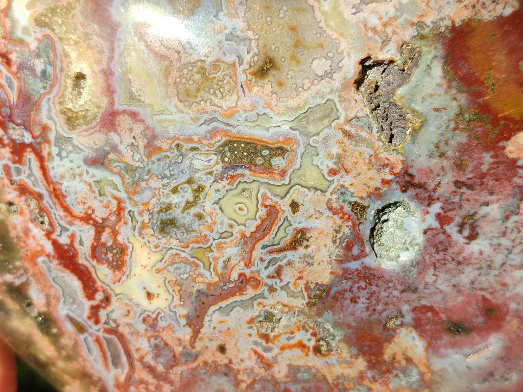 Polished XL Ocean Jasper Heart x 1 From Northwest Coast, Madagascar - Toprock Gemstones and Minerals 