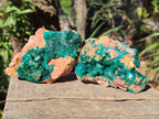 Natural Dioptase Specimens with Malachite x 3 From Mashamba West Mine, Congo - Toprock Gemstones and Minerals 