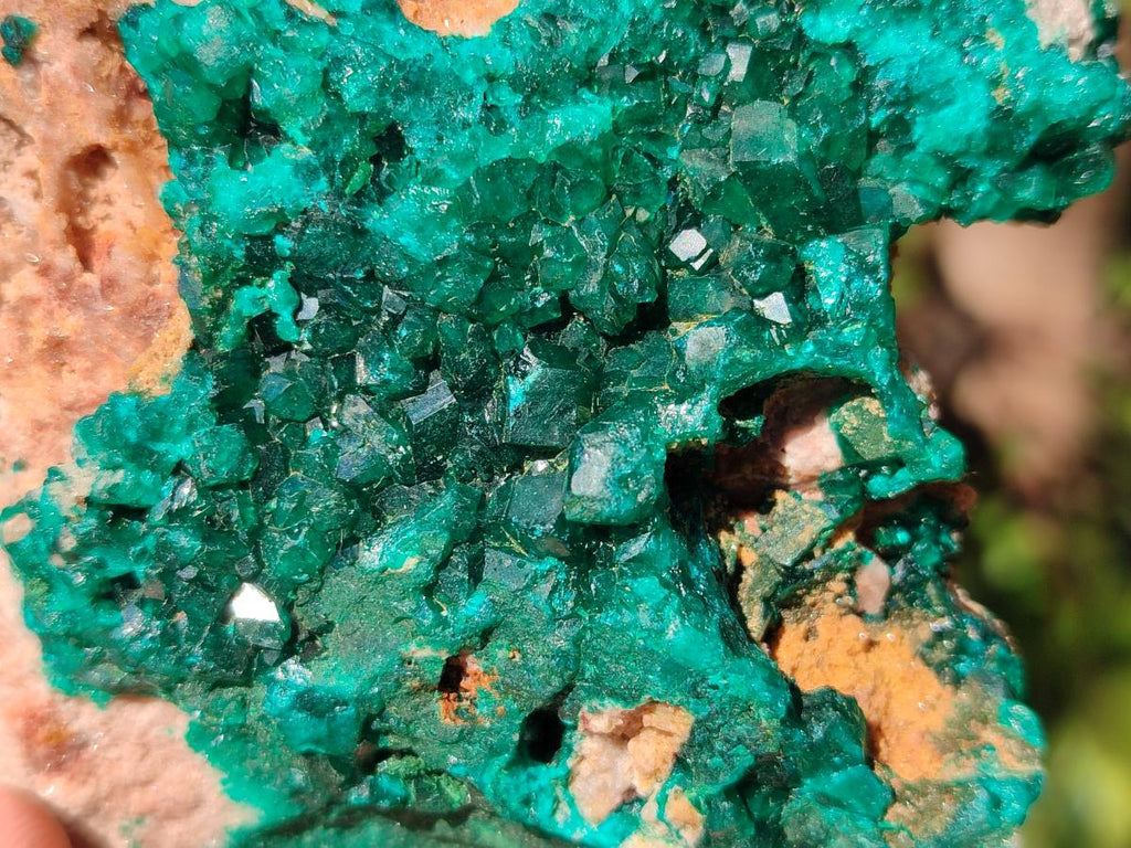 Natural Dioptase Specimens with Malachite x 3 From Mashamba West Mine, Congo - Toprock Gemstones and Minerals 