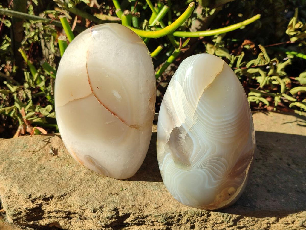 Polished Exquisite Banded Agate Display Crystals x 2 From Madagascar - Toprock Gemstones and Minerals 