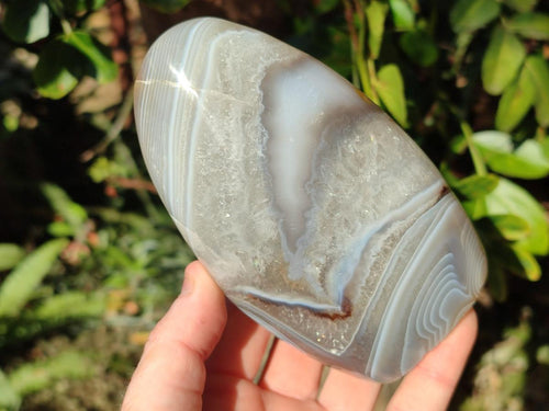 Polished Exquisite Banded Agate Display Crystals x 2 From Madagascar - Toprock Gemstones and Minerals 