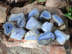 Polished On One Side Blue Lace Agate Geodes x 12 From Nsanje, Malawi - Toprock Gemstones and Minerals 