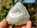 Polished On One Side Blue Lace Agate Geodes x 12 From Nsanje, Malawi - Toprock Gemstones and Minerals 