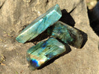 Polished Mini One Side Labradorite Display Pieces x 70 From Madagascar - Toprock Gemstones and Minerals 