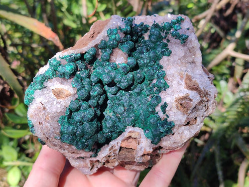 Natural Ball Malachite Specimen on White Quartz and Dolomite x 1 From Mindingi Mine, Kambove, Congo - Toprock Gemstones and Minerals 