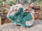 Natural Ball Malachite Specimen on White Quartz and Dolomite x 1 From Mindingi Mine, Kambove, Congo - Toprock Gemstones and Minerals 