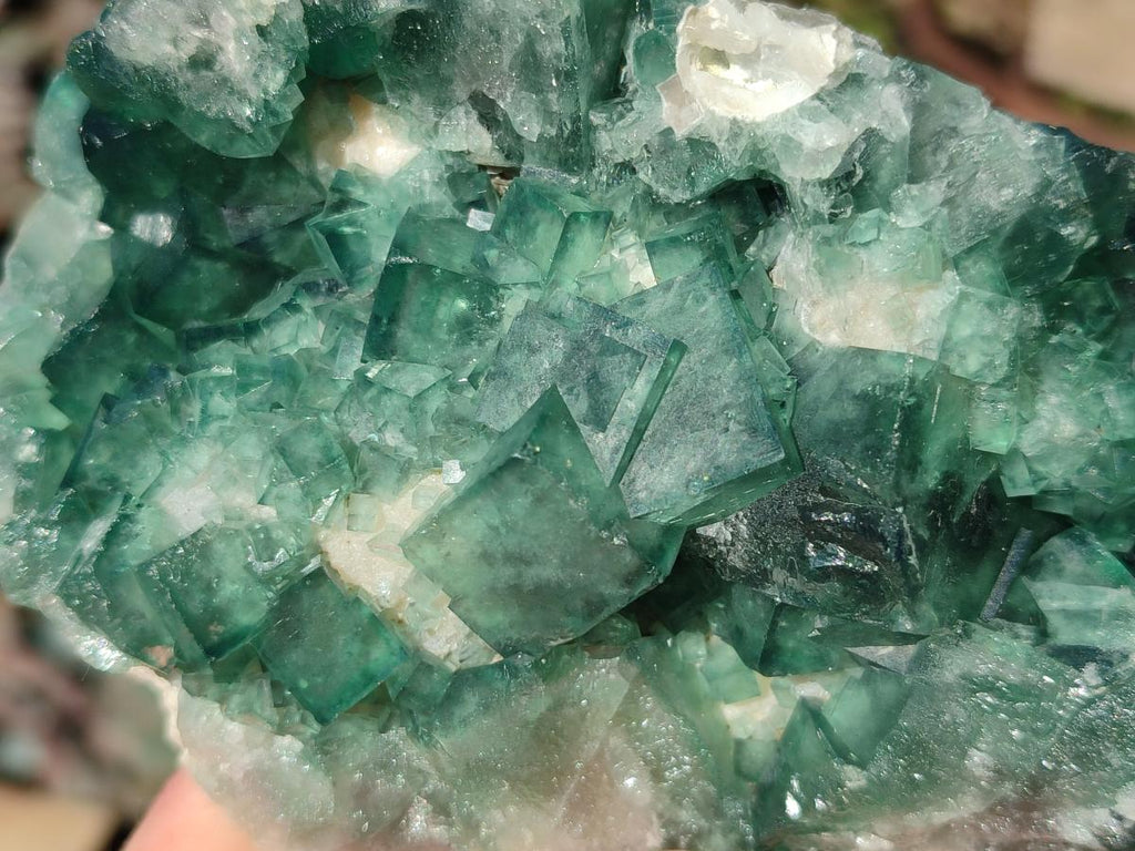 Natural Green Cubic Fluorite Specimens x 3 From Mandrosonoro, Madagascar - Toprock Gemstones and Minerals 