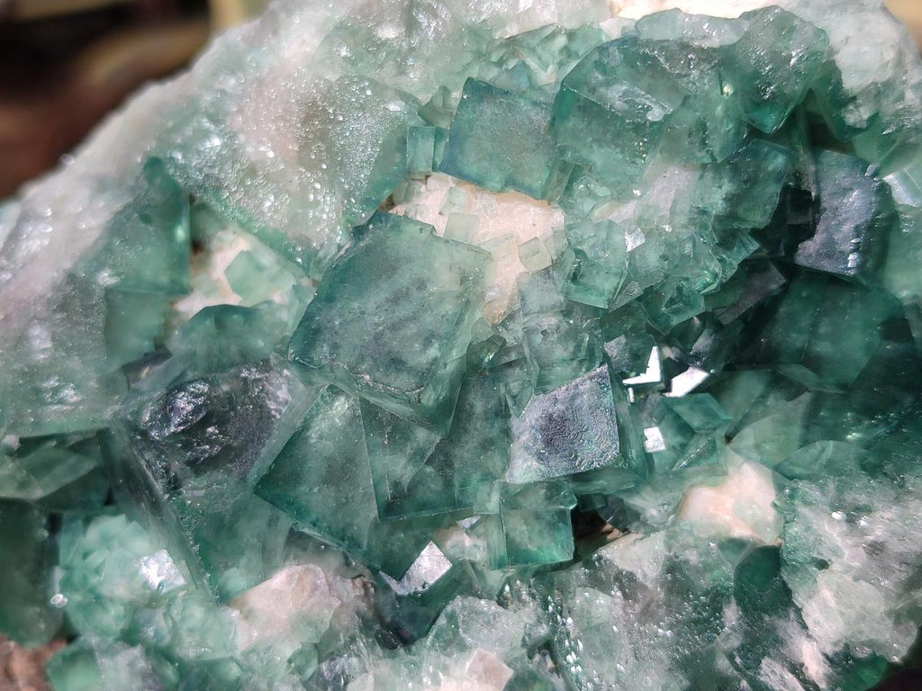 Natural Green Cubic Fluorite Specimens x 3 From Mandrosonoro, Madagascar - Toprock Gemstones and Minerals 