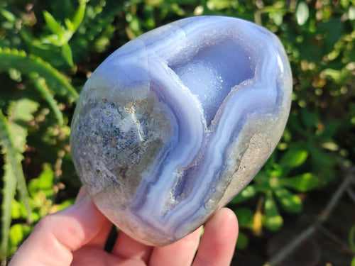 Polished Blue Lace Agate Standing Display Pieces x 2 From Nsanje, Malawi - Toprock Gemstones and Minerals 