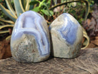 Polished Blue Lace Agate Standing Display Pieces x 2 From Nsanje, Malawi - Toprock Gemstones and Minerals 