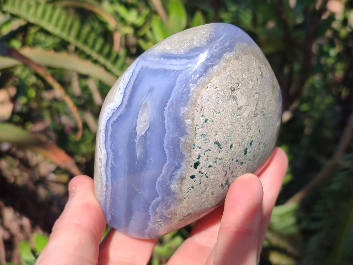 Polished Blue Lace Agate Standing Display Pieces x 2 From Nsanje, Malawi - Toprock Gemstones and Minerals 