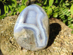 Polished Blue Lace Agate Standing Display Pieces x 2 From Nsanje, Malawi - Toprock Gemstones and Minerals 