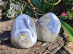 Polished Blue Lace Agate Standing Display Pieces x 2 From Nsanje, Malawi - Toprock Gemstones and Minerals 