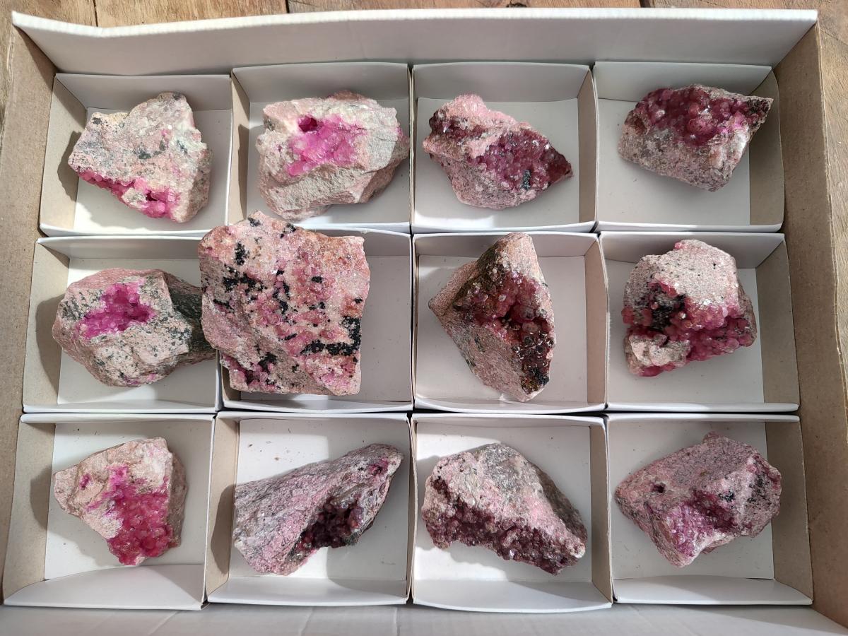 Natural Spherocobaltite Specimens x 12 From Musonoi Mine, Congo - Toprock Gemstones and Minerals 
