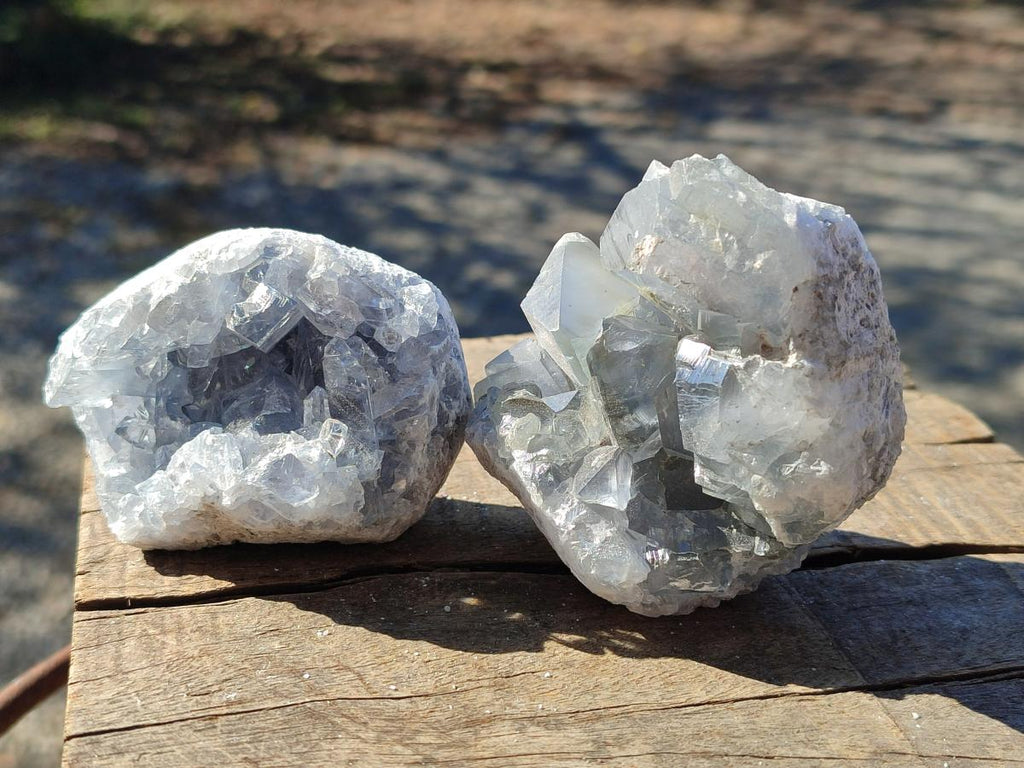Natural Blue Celestite Specimens x 16 From Sakoany, Madagascar - Toprock Gemstones and Minerals 