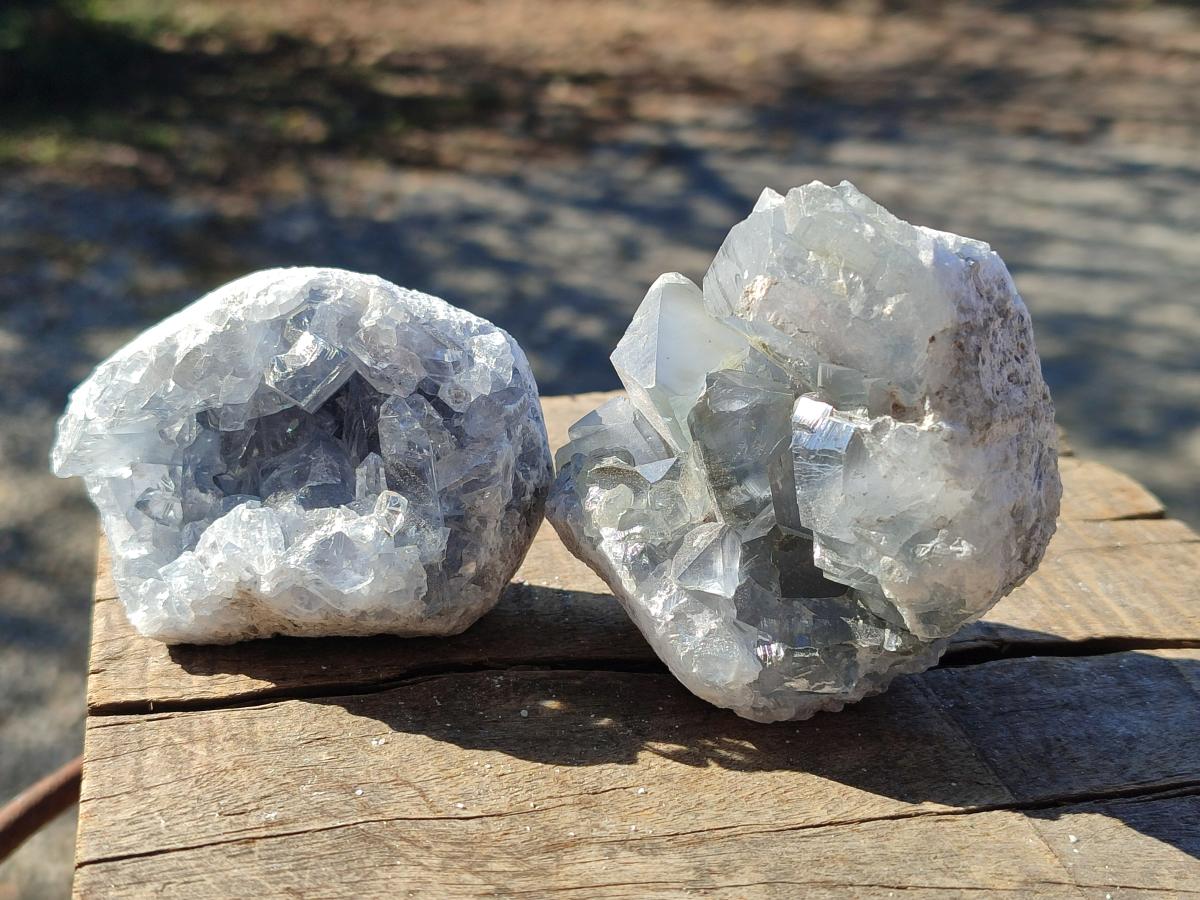 Natural Blue Celestite Specimens x 16 From Sakoany, Madagascar - Toprock Gemstones and Minerals 