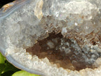 Polished Crystalline Agate Geodes x 2 From Maintirano, Madagascar - Toprock Gemstones and Minerals 