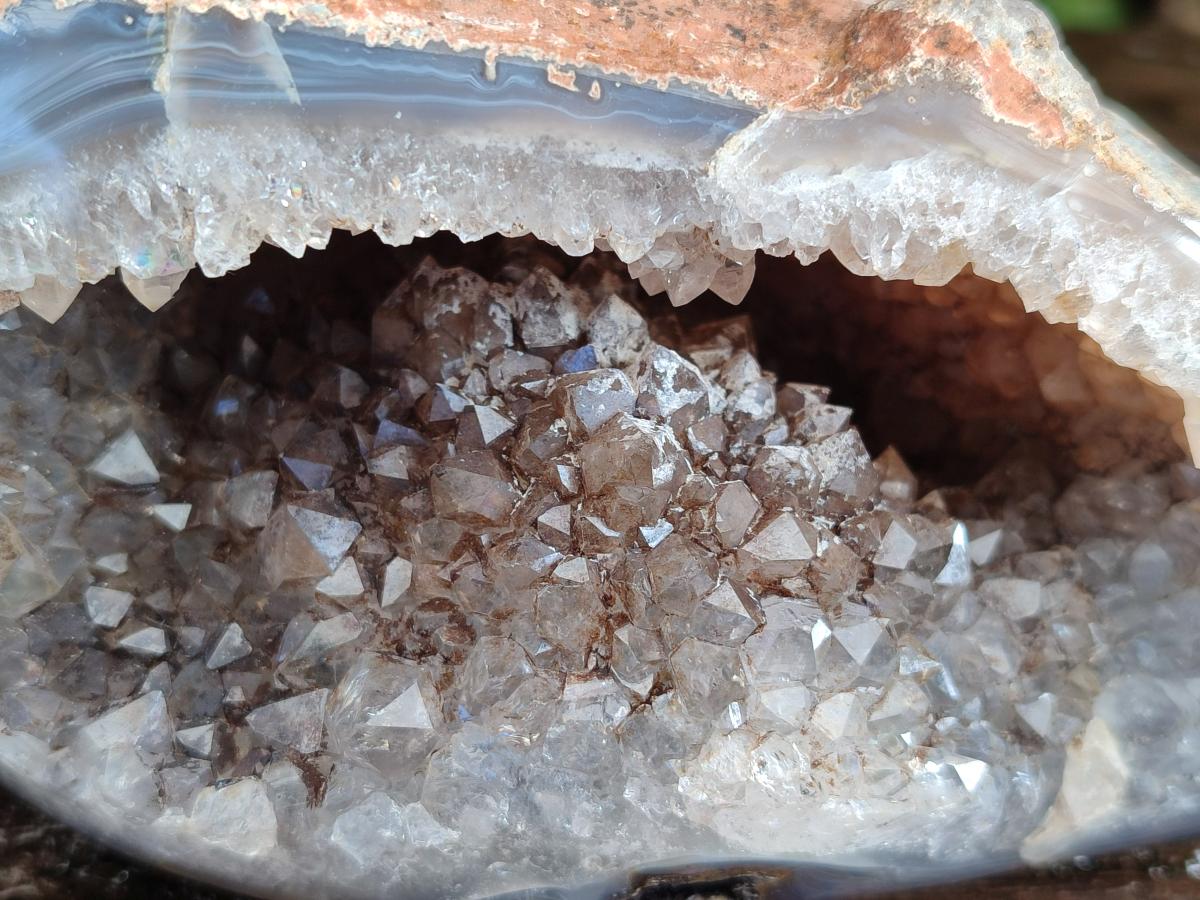 Polished Crystalline Agate Geodes x 2 From Maintirano, Madagascar - Toprock Gemstones and Minerals 