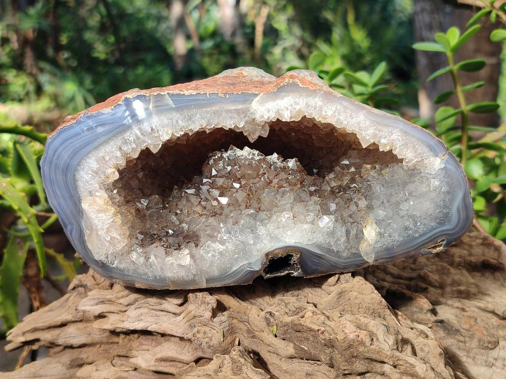 Polished Crystalline Agate Geodes x 2 From Maintirano, Madagascar - Toprock Gemstones and Minerals 