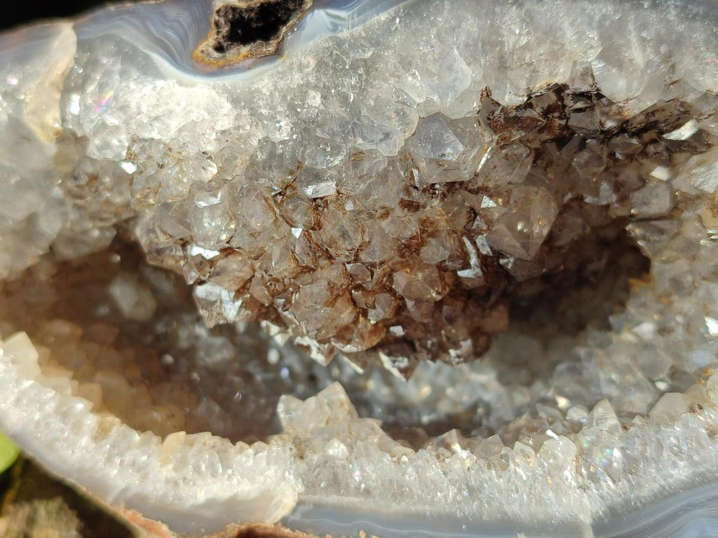 Polished Crystalline Agate Geodes x 2 From Maintirano, Madagascar - Toprock Gemstones and Minerals 