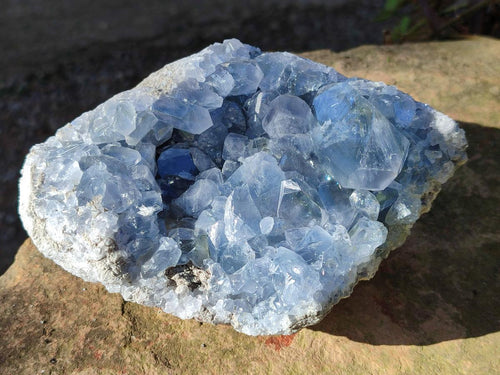 Natural Cabinet Size Blue Celestite Specimens x 2 From Sakoany, Madagascar - Toprock Gemstones and Minerals 