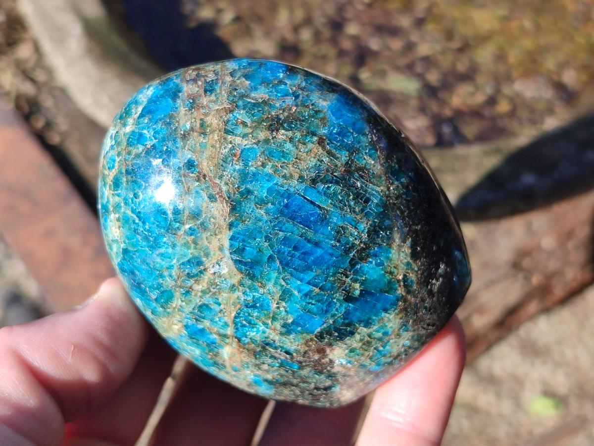 Polished Blue Apatite Standing Display Pieces x 6 From Betroka, Madagascar - Toprock Gemstones and Minerals 