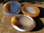 Polished Banded Agate Bowls x 3 From Madagascar - Toprock Gemstones and Minerals 