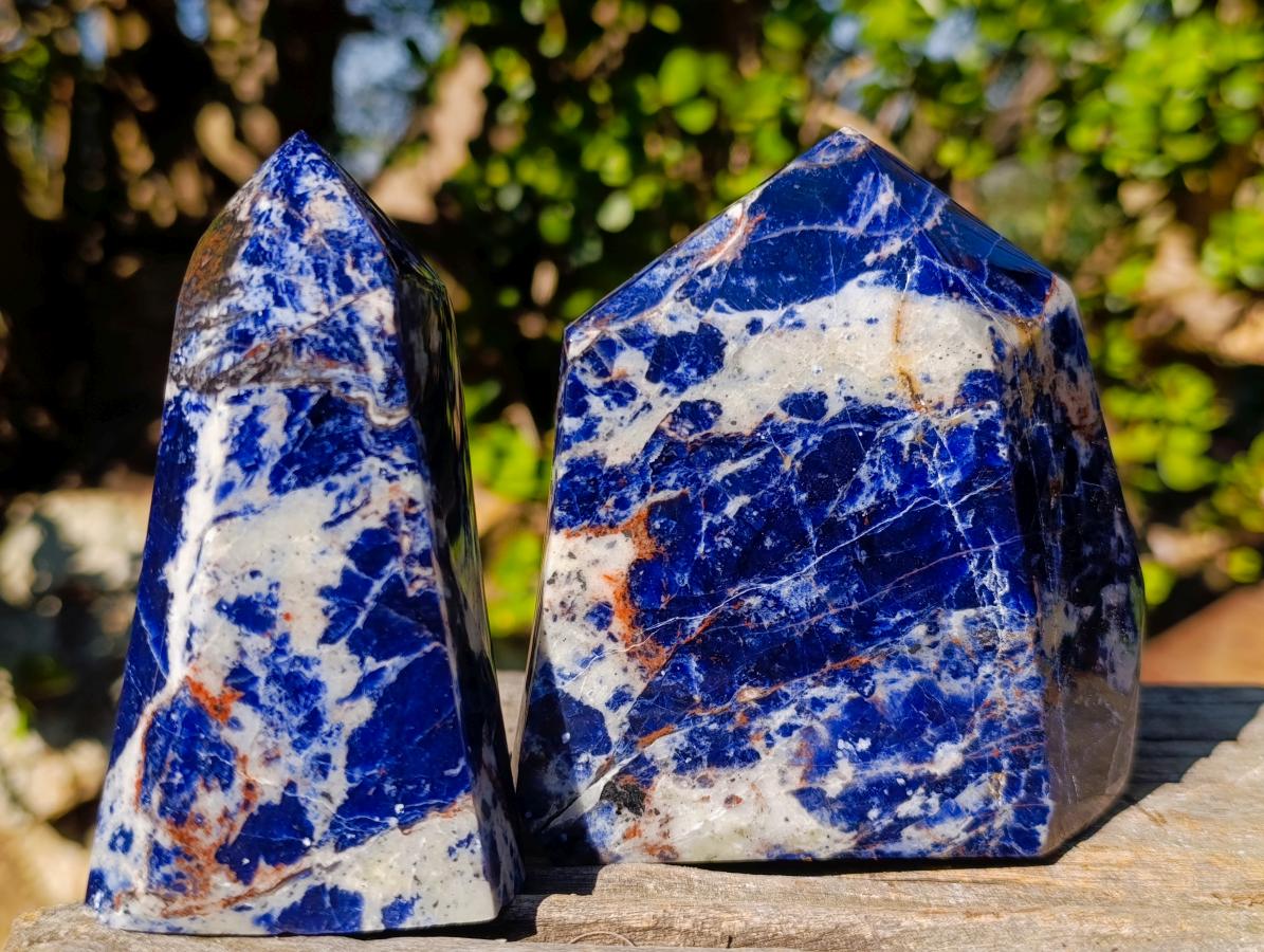 Polished Sodalite Display Crystals x 3 From Kunene River, Namibia - Toprock Gemstones and Minerals 